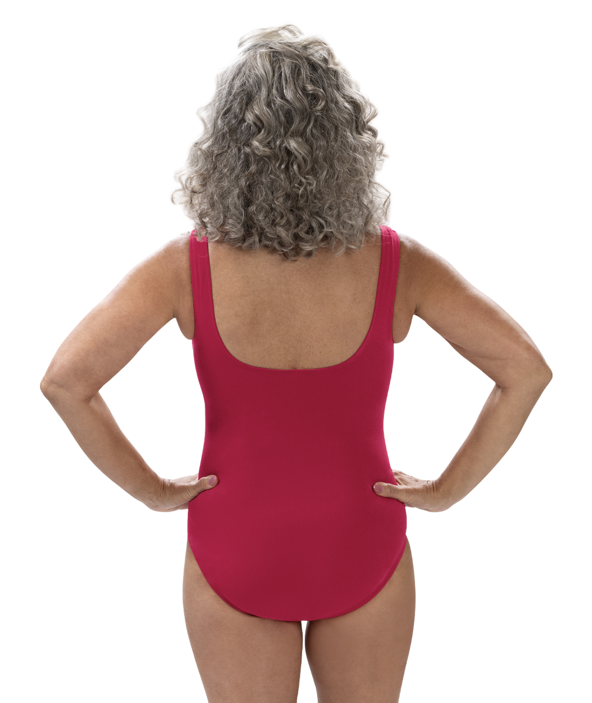 Women s Aquashape Solid Moderate Scoop Back One Piece Swimsuit 60567