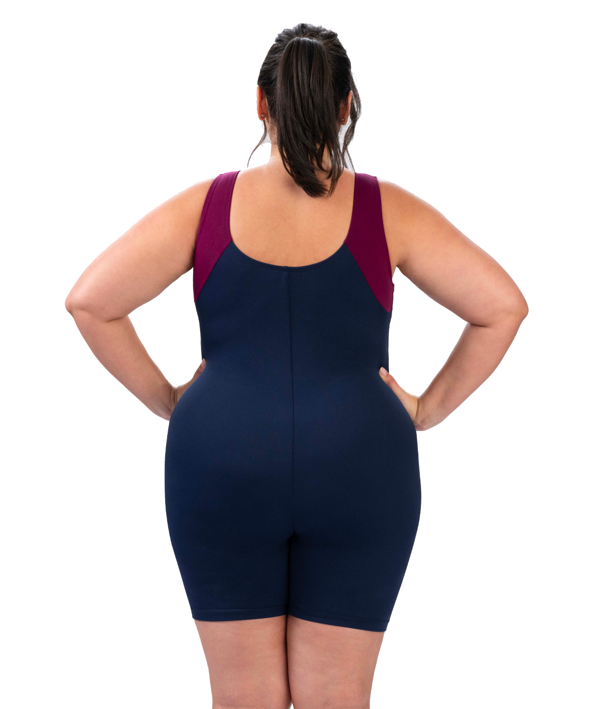 Color Block Scoop Neck Aquatard