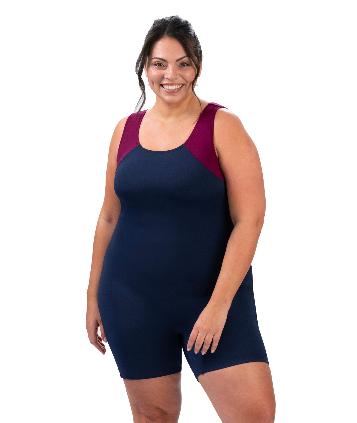 Color Block Scoop Neck Aquatard