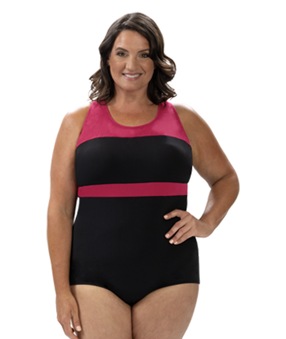 Women's Aquashape Color Block Conservative Lap Swimsuit