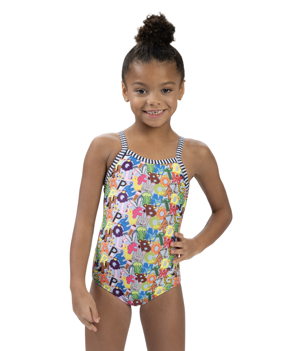 Little Dolfin Girls' Alphabet Soup One Piece Swimsuit
