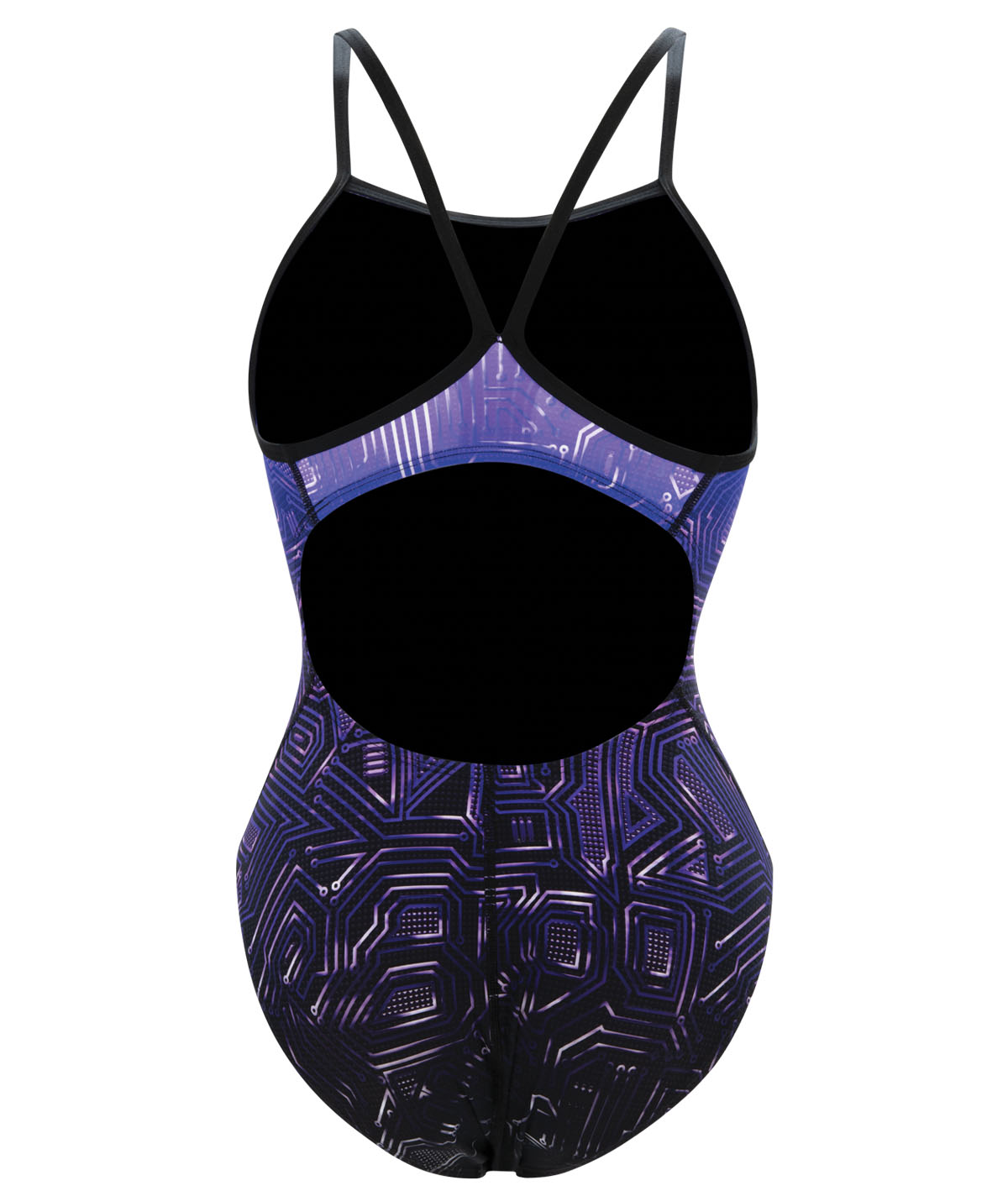 Women's Graphlite Circuit Print V-Back One Piece Swimsuit