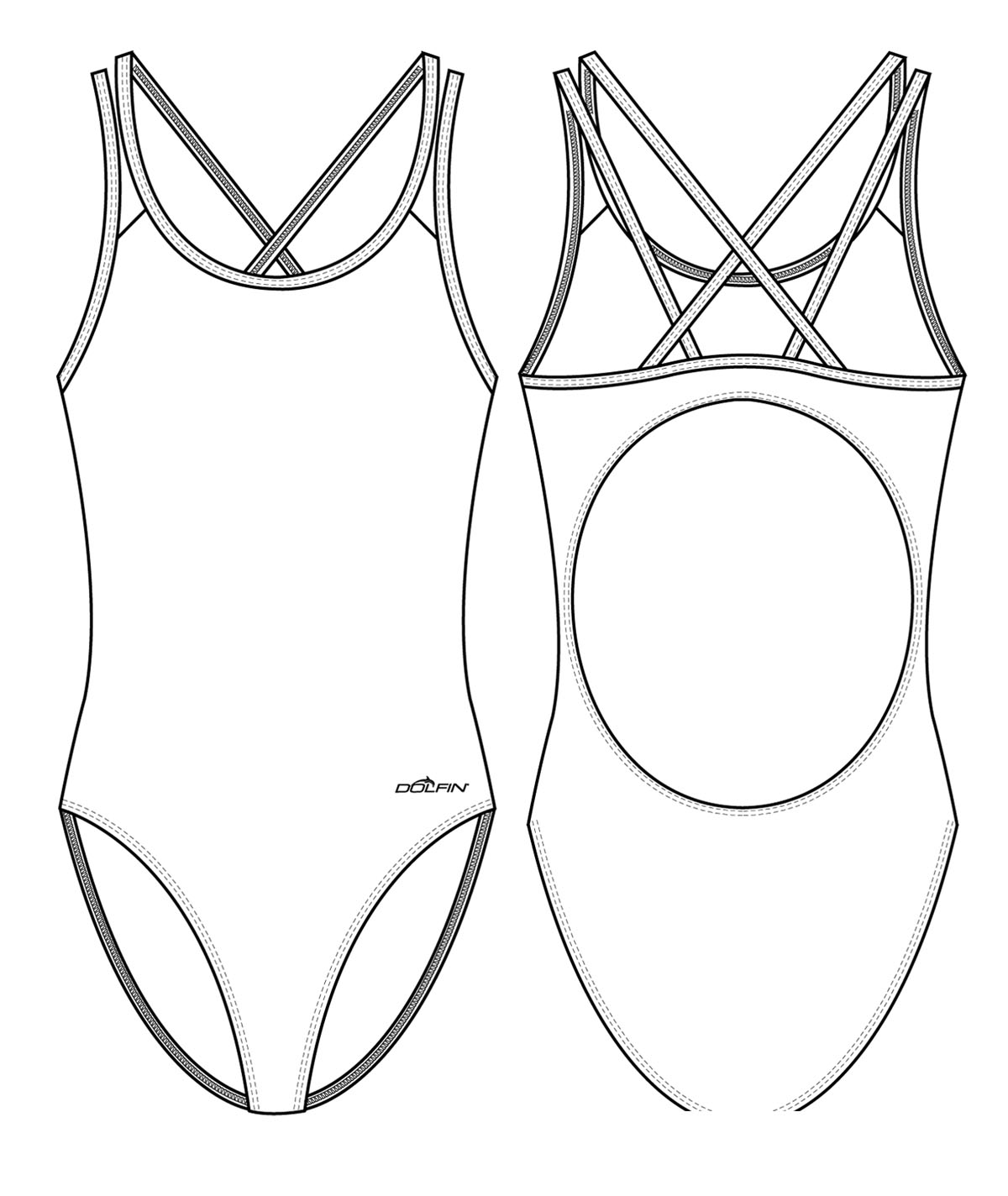 Women's Sublimated Double Strap Open Keyhole Back Swimsuit