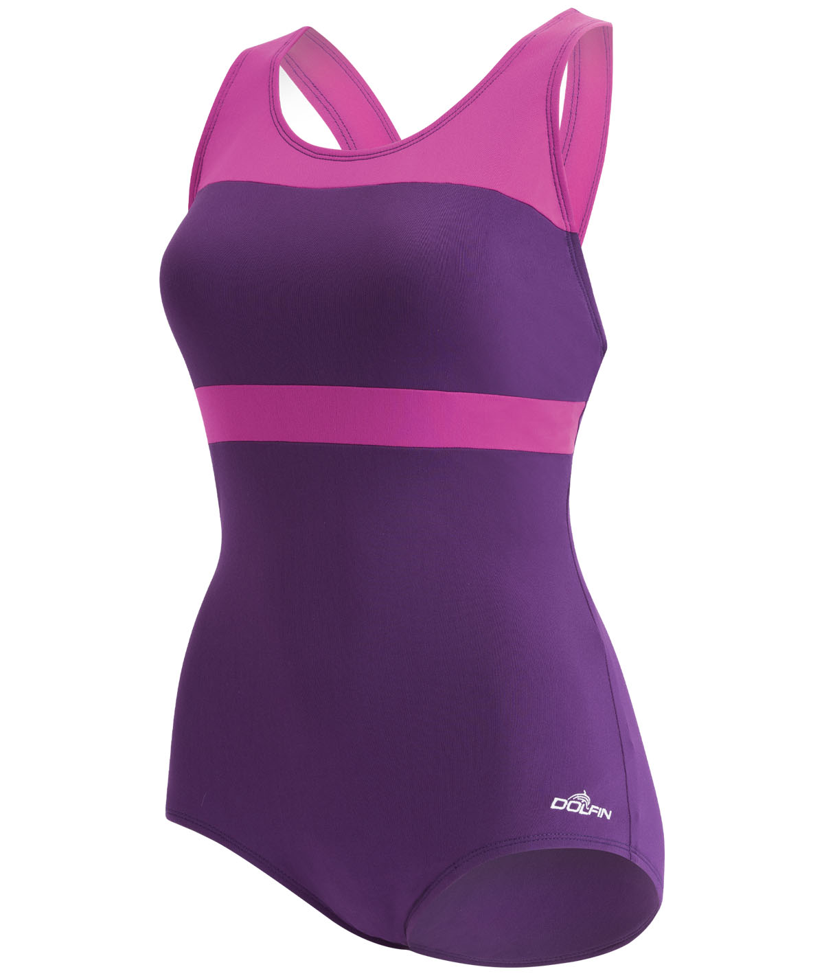 Women's Aquashape Color Block Conservative Lap Swimsuit