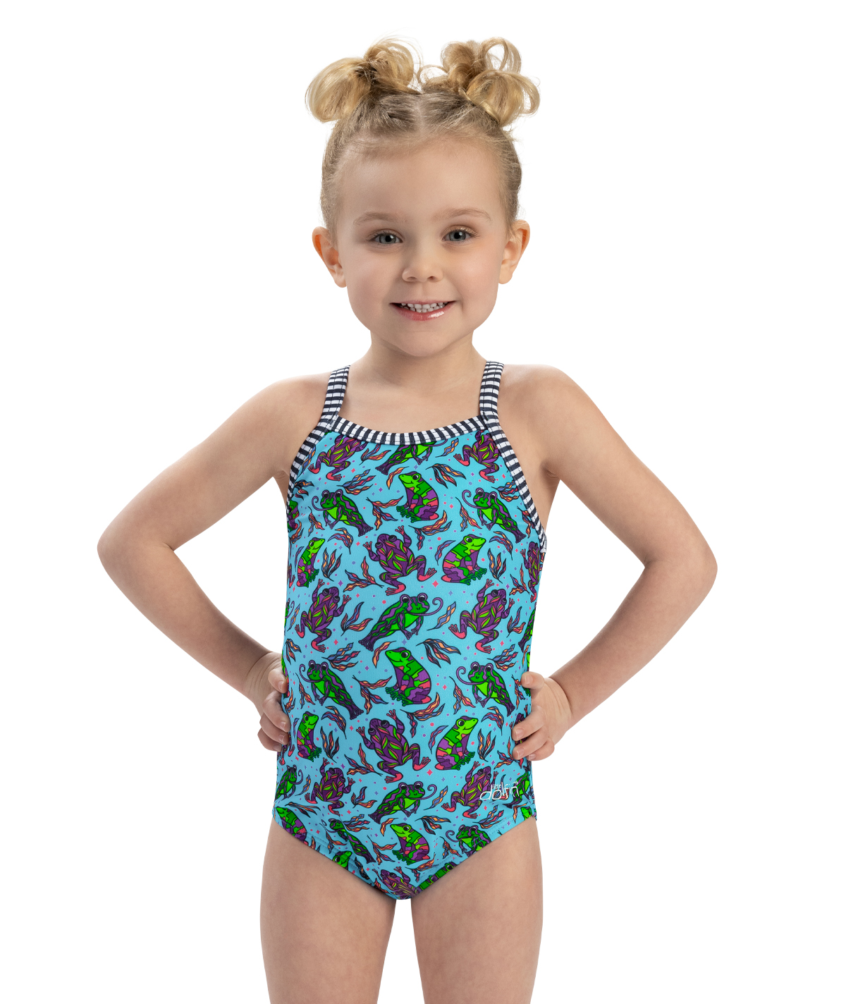 Little Dolfin Girls' Ribbit One Piece Swimsuit