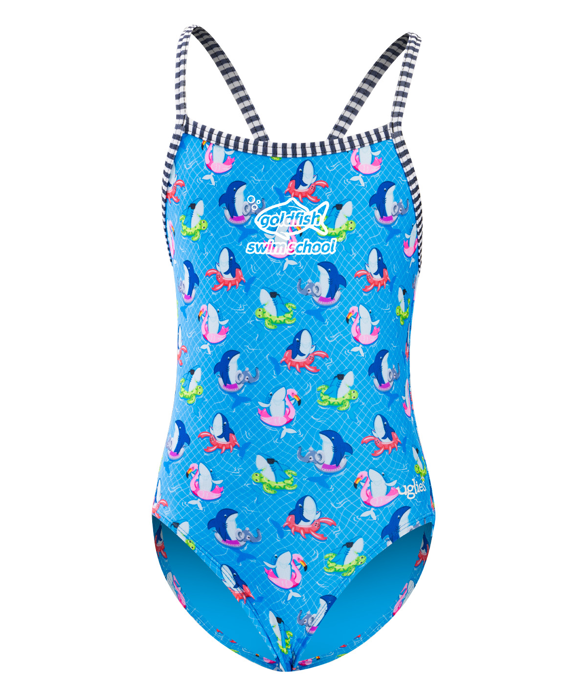 Goldfish Uglies Girls' Fin Floats Criss-Cross Back One Piece Swimsuit