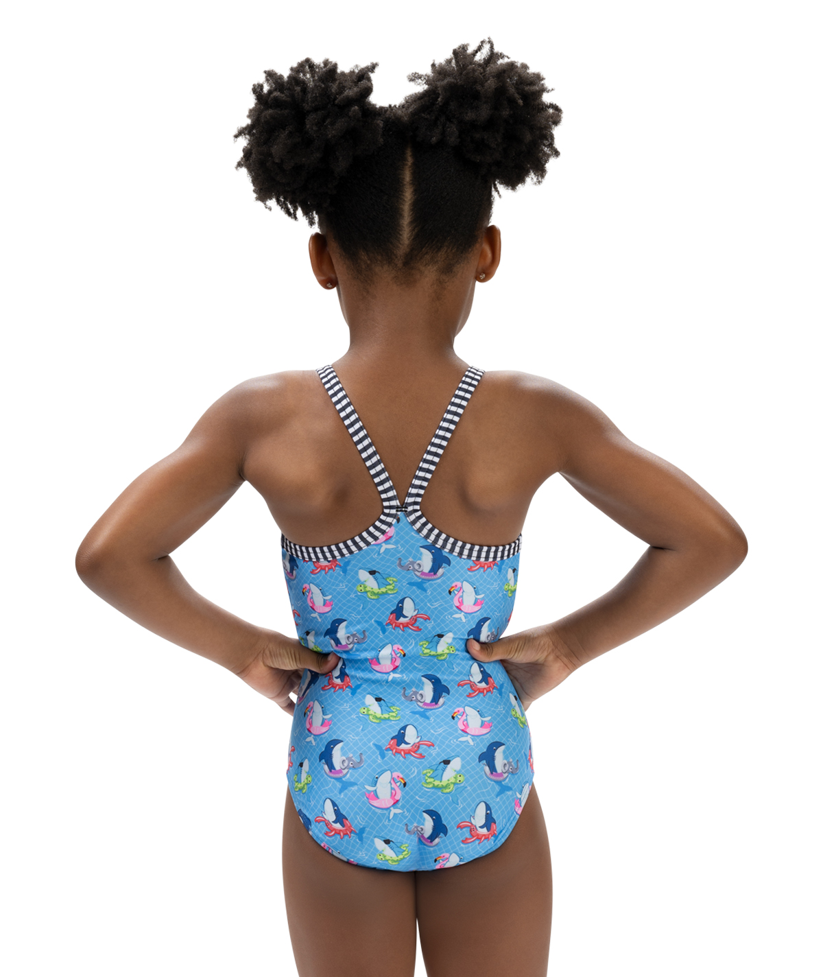 Goldfish Little Dolfin Girls' Fin Floats One Piece Swimsuit