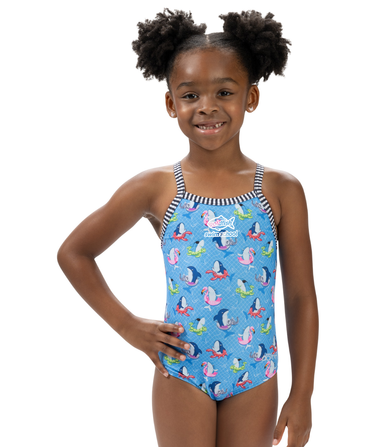 Goldfish Little Dolfin Girls' Fin Floats One Piece Swimsuit