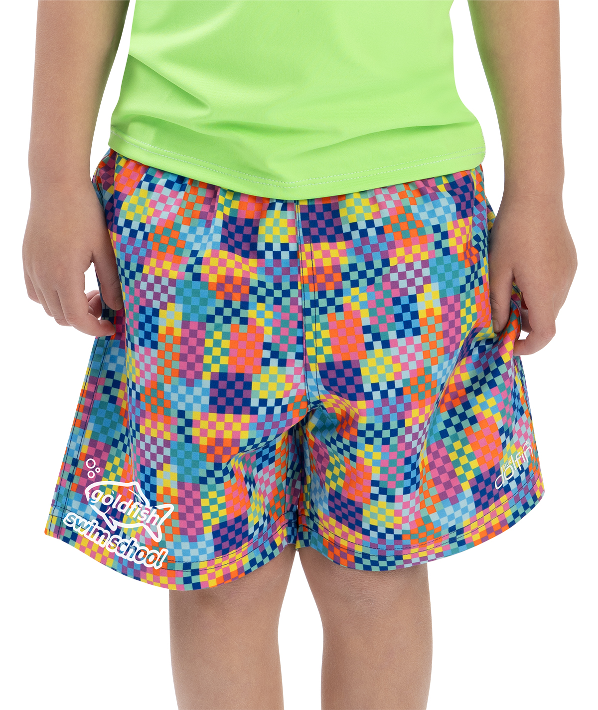 Goldfish Little Dolfin Boys' Build Me Up Swim Trunks with Elastic Waistband