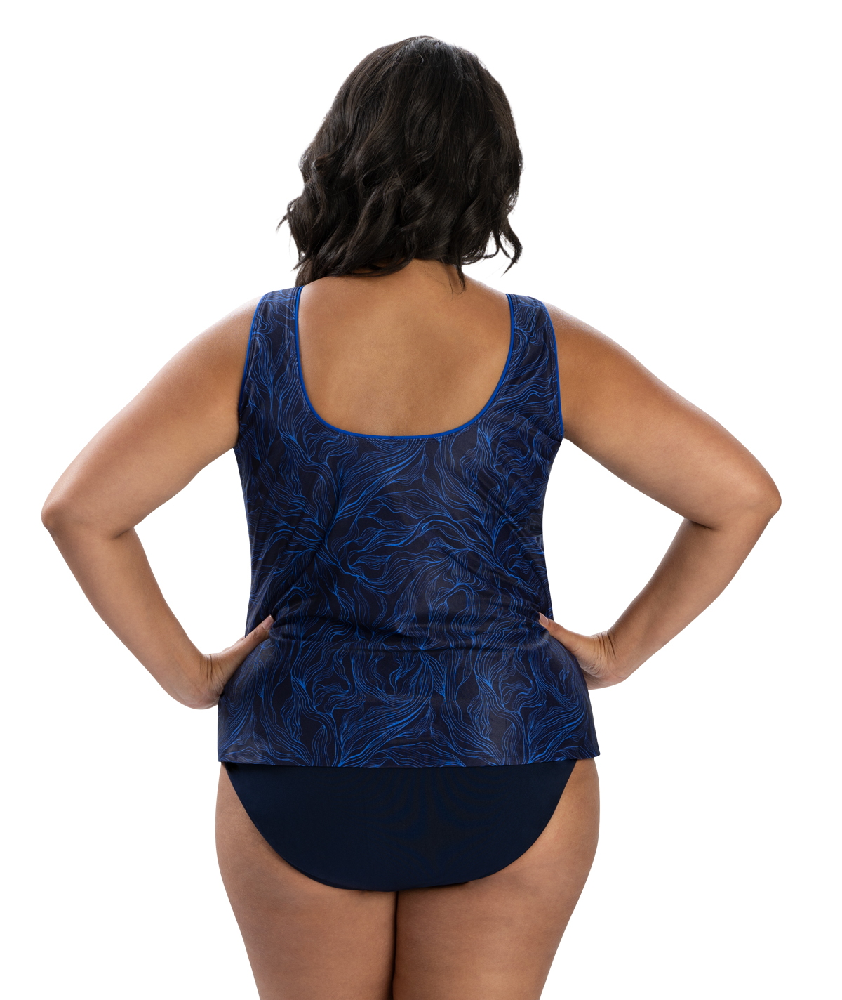 Women's Aquashape Namaste Tankini with Front and Back Scoop Neckline and Piping
