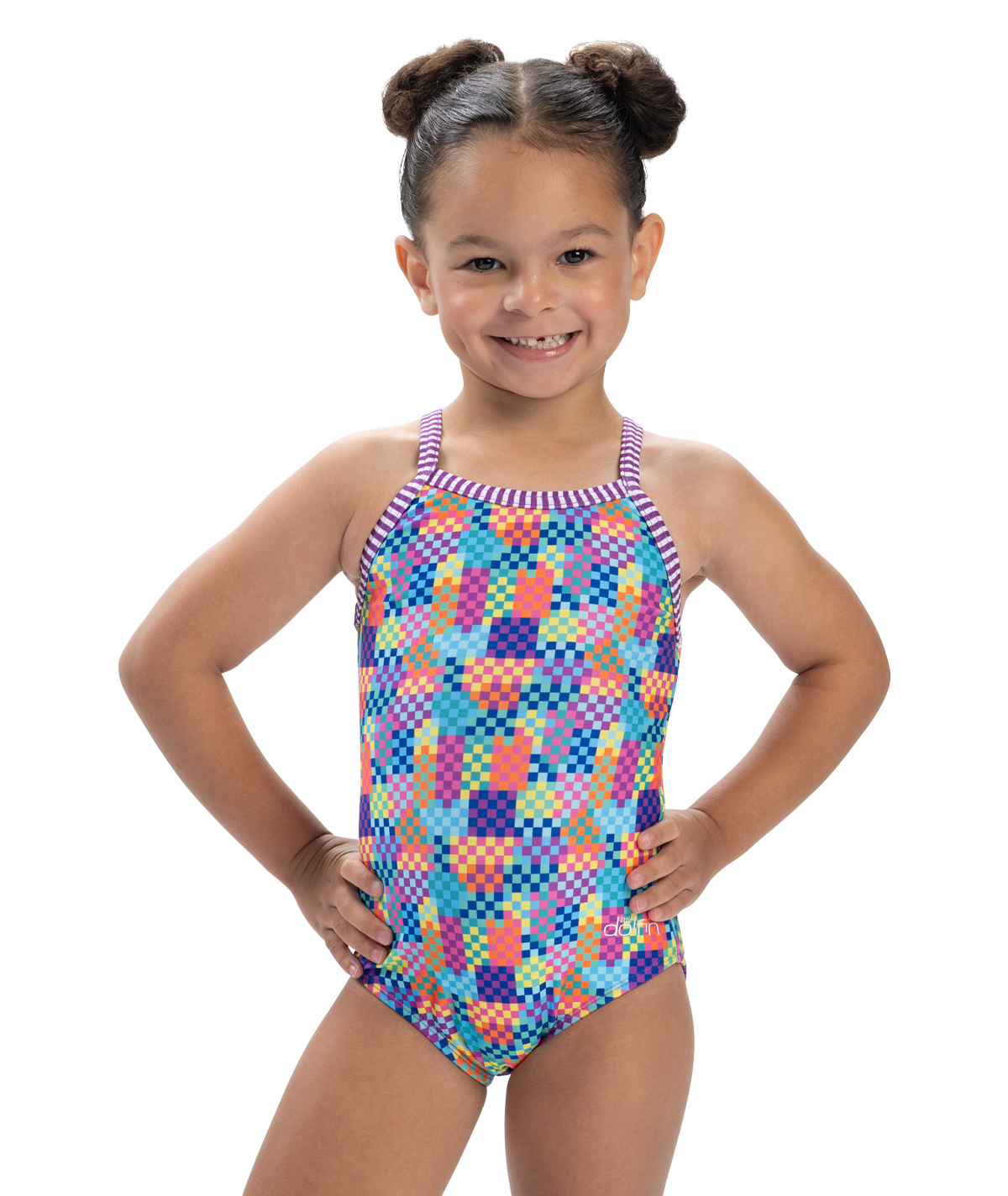 Little Dolfin Girls' Build Me Up One Piece Swimsuit