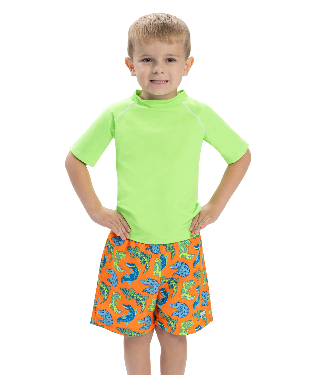 Little Dolfin Boys' Down Under Swim Trunks with Elastic Waistband