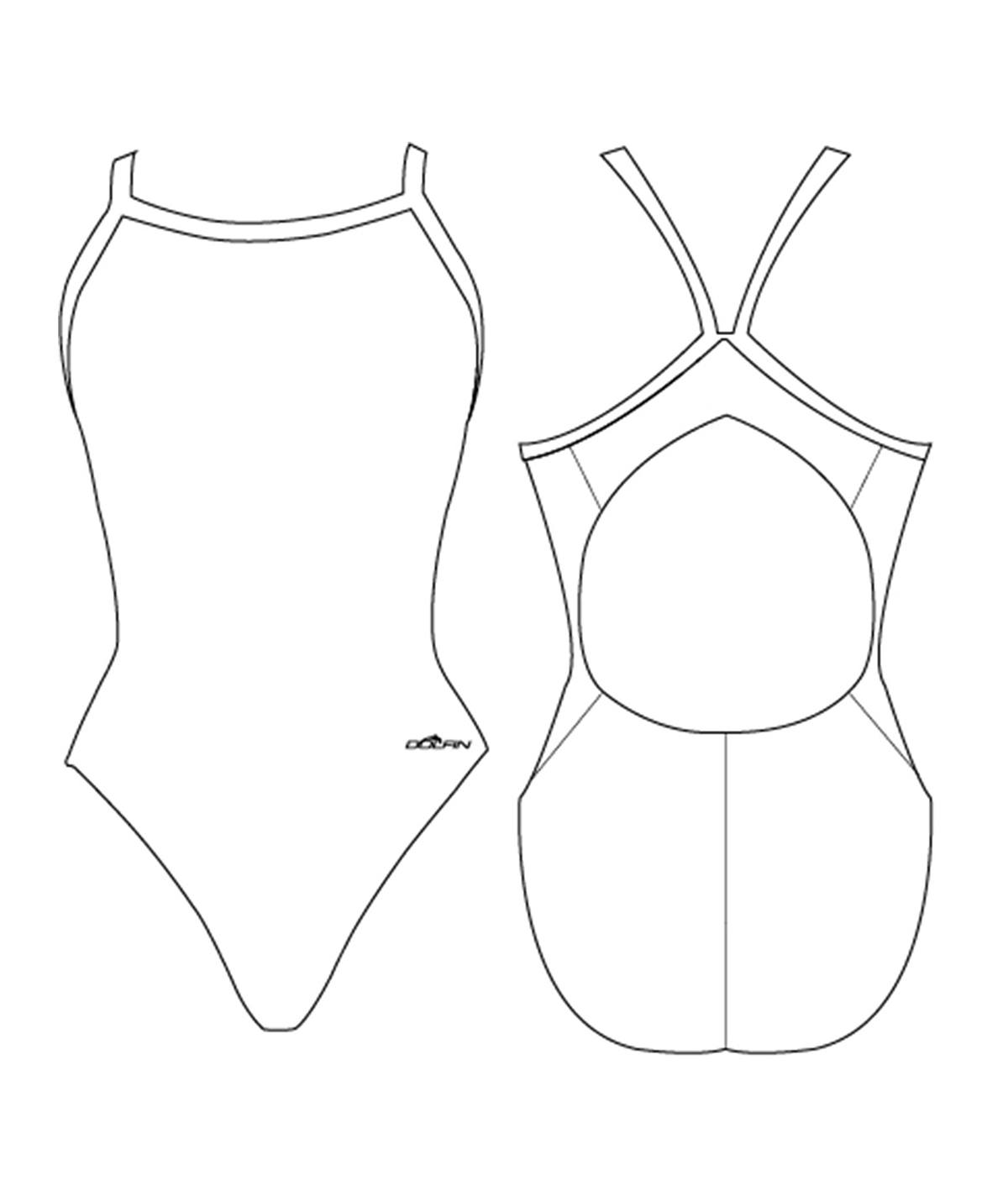 Women's Sublimated V-Back Back 1 Piece Swimsuit