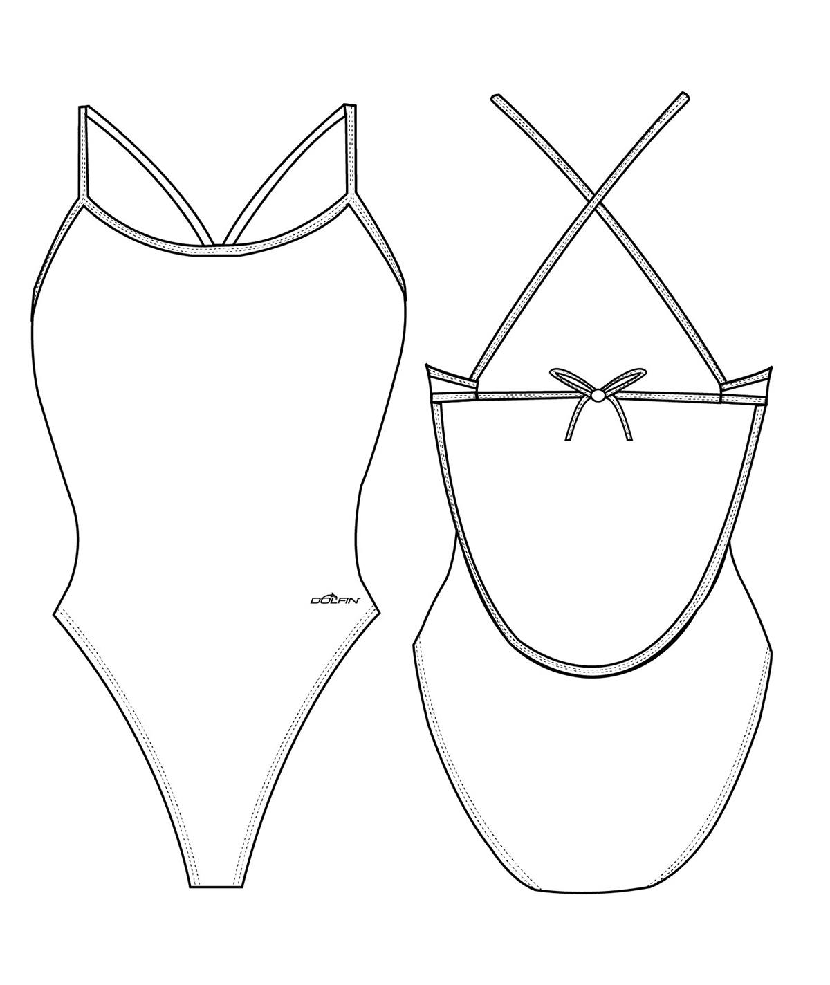 Women's Sublimated Tie Back 1 Piece Swimsuit